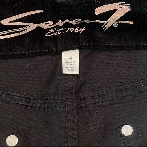 Seven7 Size 4 High Rise TummyLess Black Velvet Jeans NWOT - Picture 7 of 9